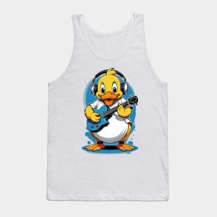 Cute duck singing with guitar Tank Top